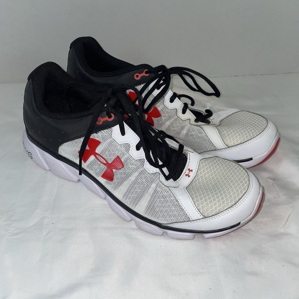 Under Armour‎ Micro G Assert 6 Mens Running Shoes White Black Red Sz 13